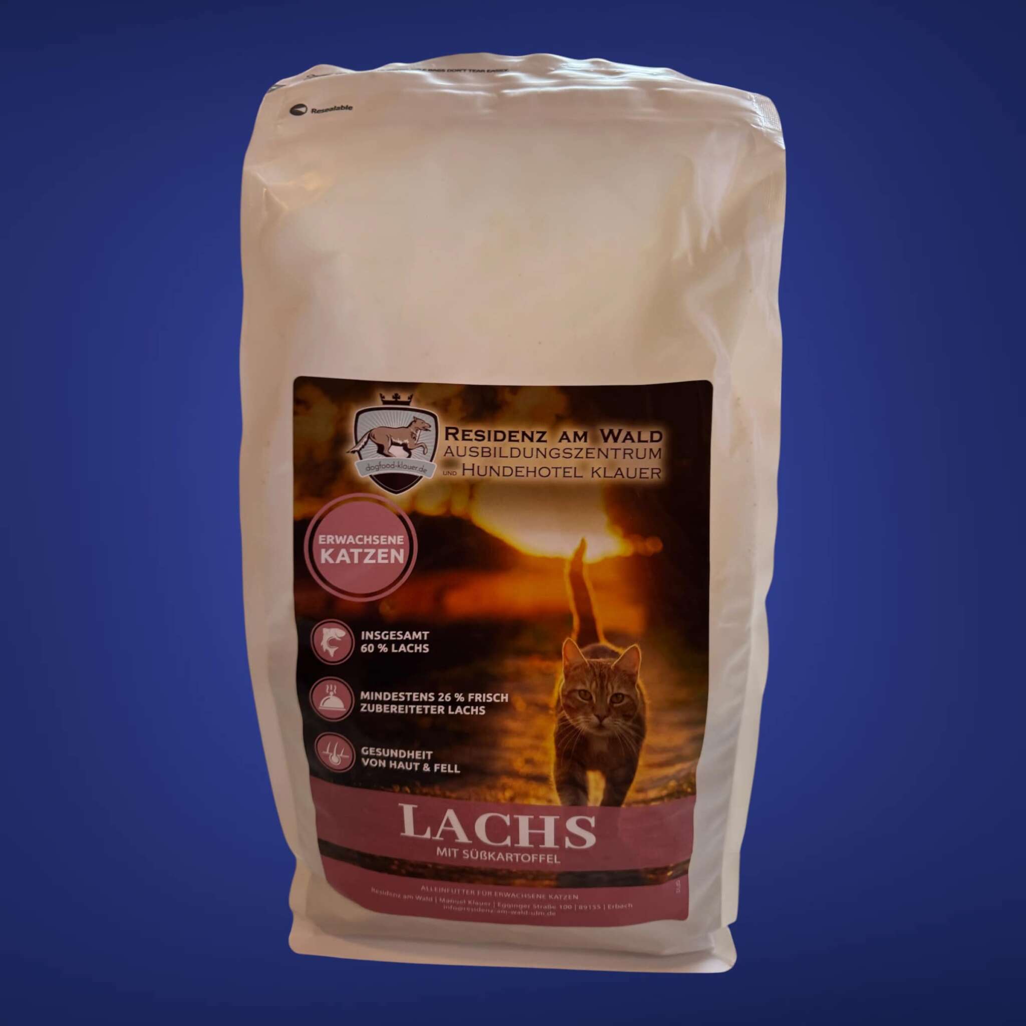 Katzenfutter Lachs mit Süßkartoffel – Adult 2 Kg